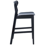 Sgabello da bar imbottito altezza bancone con gambe in legno, altezza seduta 66 cm