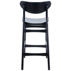 Sgabello da bar imbottito altezza bancone con gambe in legno, altezza seduta 66 cm