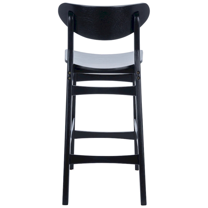 Sgabello da bar imbottito altezza bancone con gambe in legno, altezza seduta 66 cm