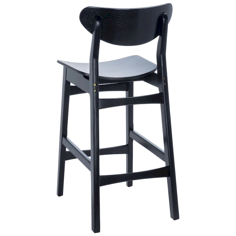 Sgabello da bar imbottito altezza bancone con gambe in legno, altezza seduta 66 cm