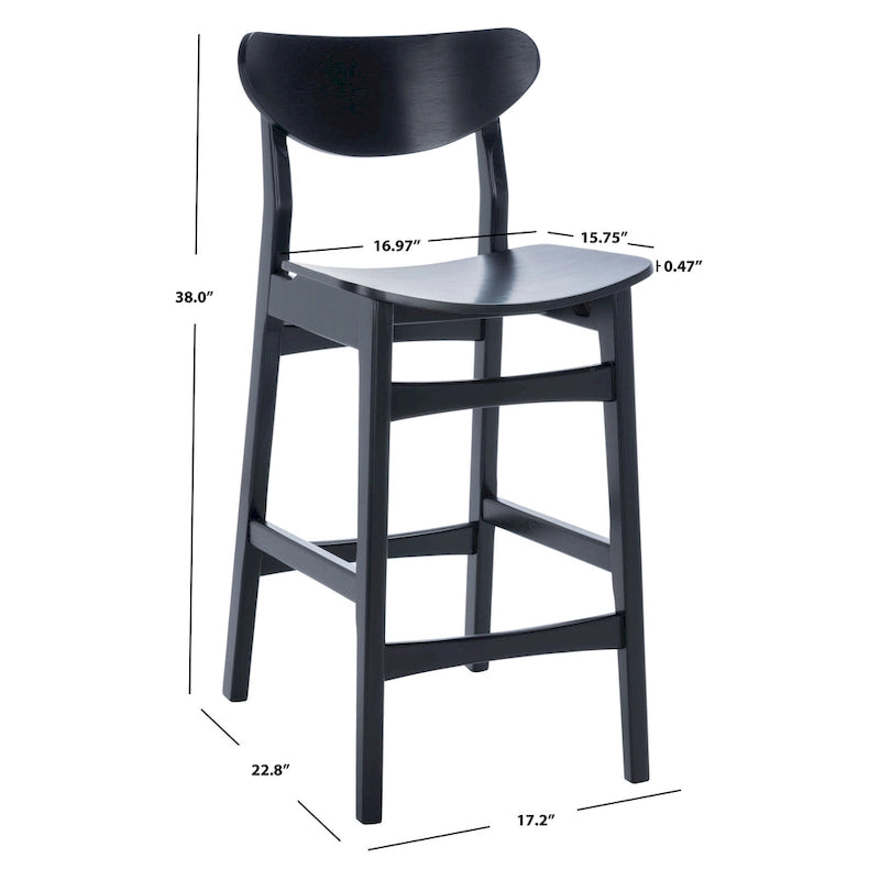Sgabello da bar imbottito altezza bancone con gambe in legno, altezza seduta 66 cm
