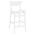 Sgabello da bar imbottito altezza bancone con gambe in legno, altezza seduta 66 cm