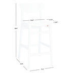 Sgabello da bar imbottito altezza bancone con gambe in legno, altezza seduta 66 cm