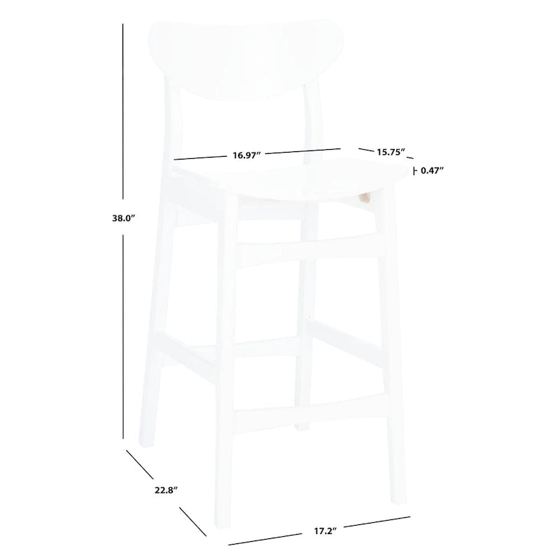 Sgabello da bar imbottito altezza bancone con gambe in legno, altezza seduta 66 cm