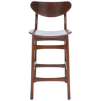 Sgabello da bar imbottito altezza bancone con gambe in legno, altezza seduta 66 cm