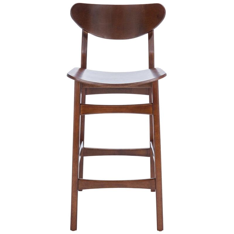 Sgabello da bar imbottito altezza bancone con gambe in legno, altezza seduta 66 cm