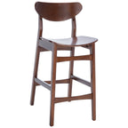 Sgabello da bar imbottito altezza bancone con gambe in legno, altezza seduta 66 cm