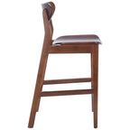 Sgabello da bar imbottito altezza bancone con gambe in legno, altezza seduta 66 cm
