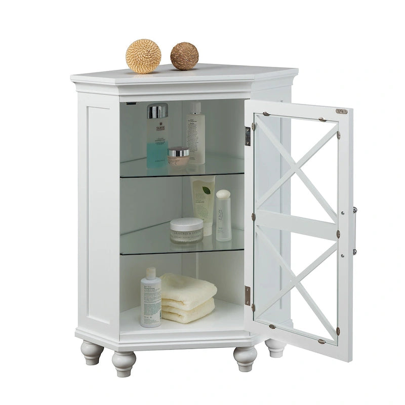 Mobile angolare in legno con ripiani, stile rustico Blue Ridge