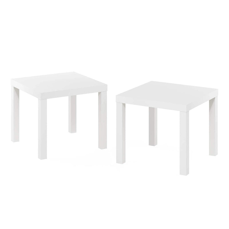 Set di 2 tavolini quadrati, neri, stile classico e accogliente, tavolini da salotto