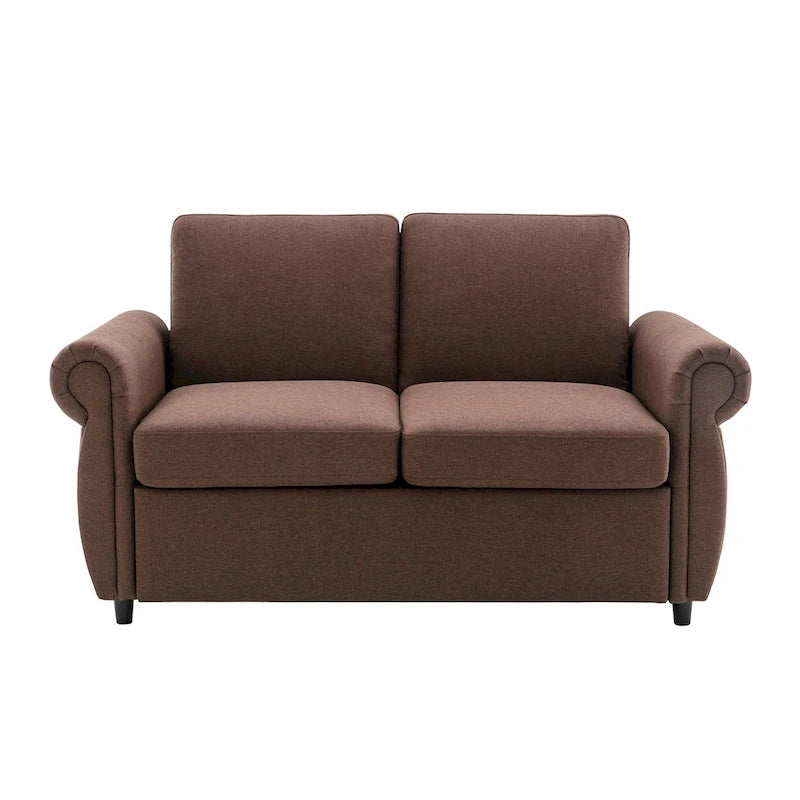 Divanetto a due posti estraibile con materasso memory foam singolo, divano letto convertibile