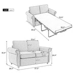 Divanetto a due posti estraibile con materasso memory foam singolo, divano letto convertibile