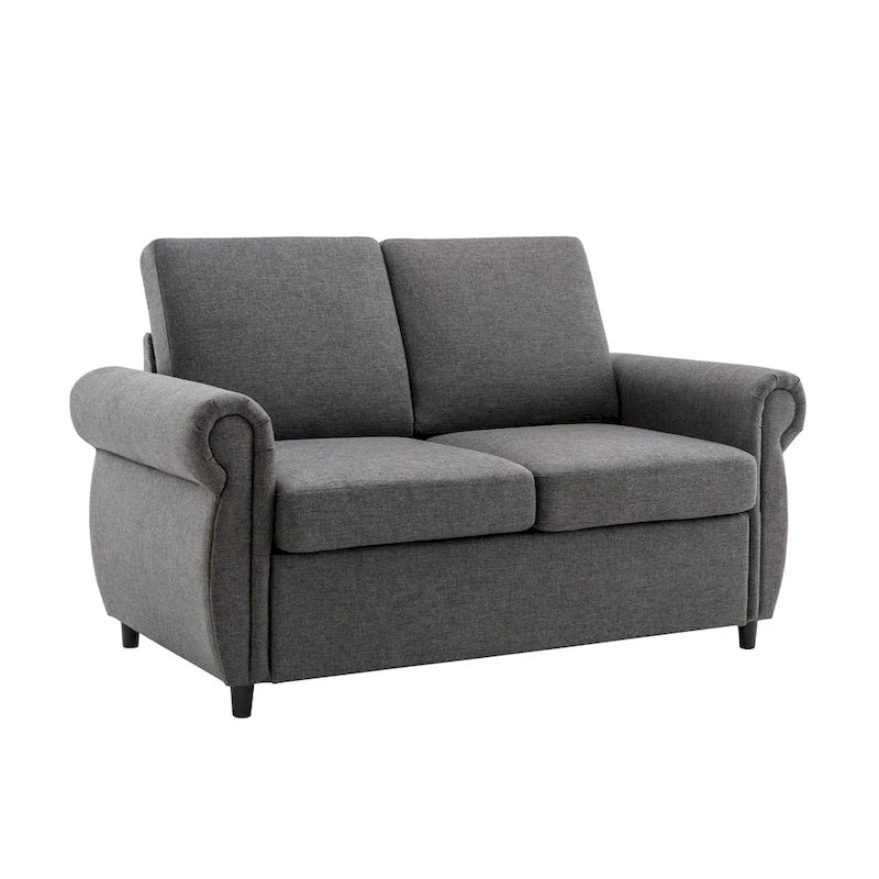 Divanetto a due posti estraibile con materasso memory foam singolo, divano letto convertibile