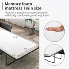 Divanetto a due posti estraibile con materasso memory foam singolo, divano letto convertibile