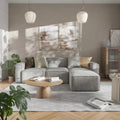 Divano componibile modulare contemporaneo a 4 pezzi con pouf