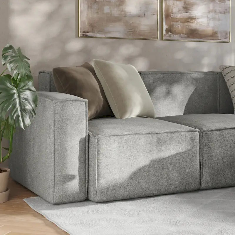 Divano componibile modulare contemporaneo a 4 pezzi con pouf