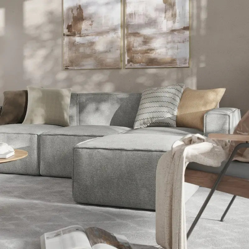 Divano componibile modulare contemporaneo a 4 pezzi con pouf