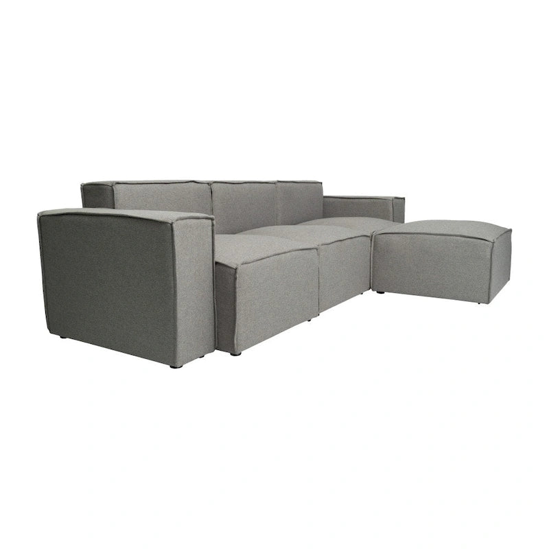 Divano componibile modulare contemporaneo a 4 pezzi con pouf