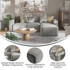 Divano componibile modulare contemporaneo a 4 pezzi con pouf