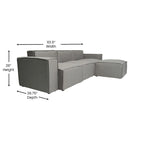 Divano componibile modulare contemporaneo a 4 pezzi con pouf