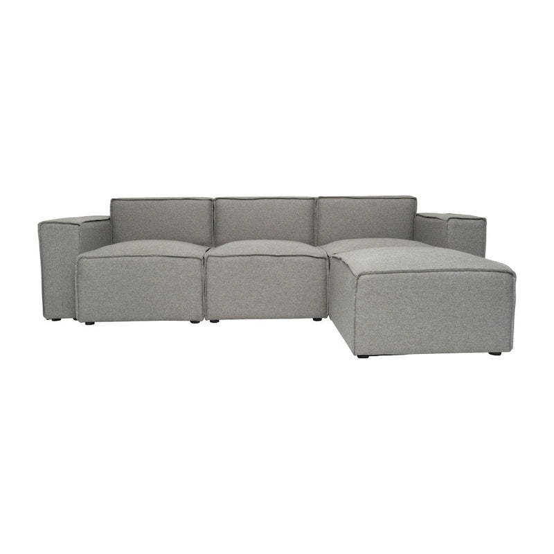 Divano componibile modulare contemporaneo a 4 pezzi con pouf