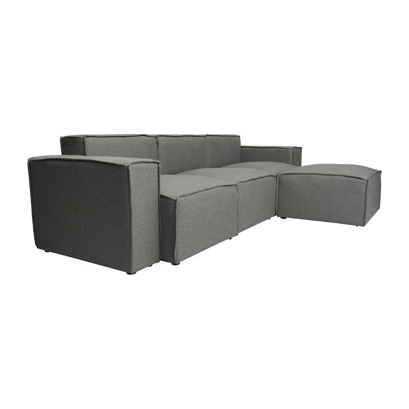 Divano componibile modulare contemporaneo a 4 pezzi con pouf