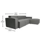 Divano componibile modulare contemporaneo a 4 pezzi con pouf