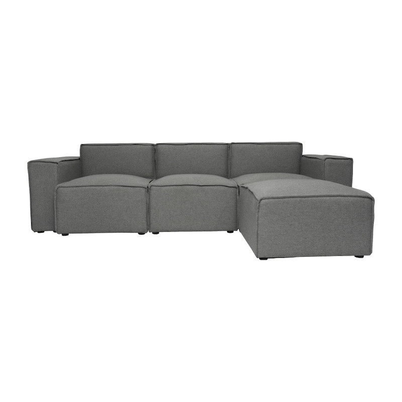 Divano componibile modulare contemporaneo a 4 pezzi con pouf