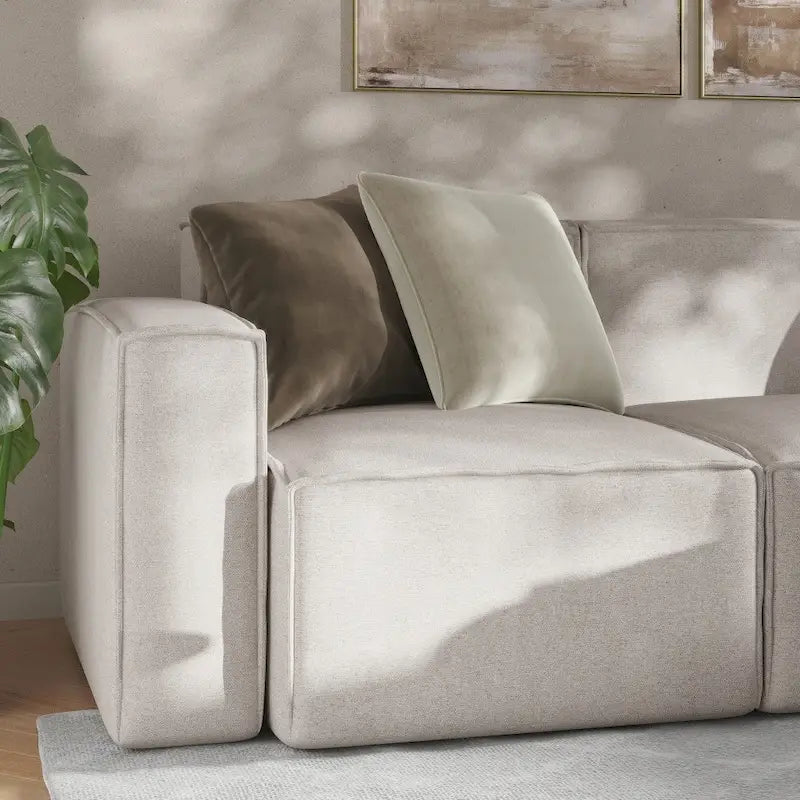 Divano componibile modulare contemporaneo a 4 pezzi con pouf