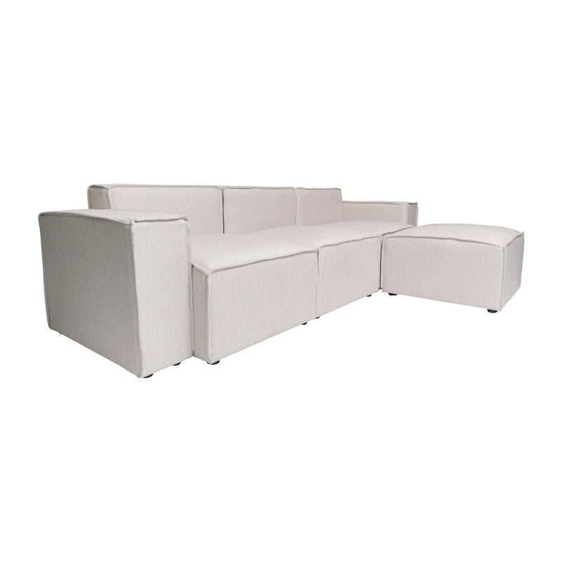 Divano componibile modulare contemporaneo a 4 pezzi con pouf