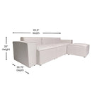 Divano componibile modulare contemporaneo a 4 pezzi con pouf