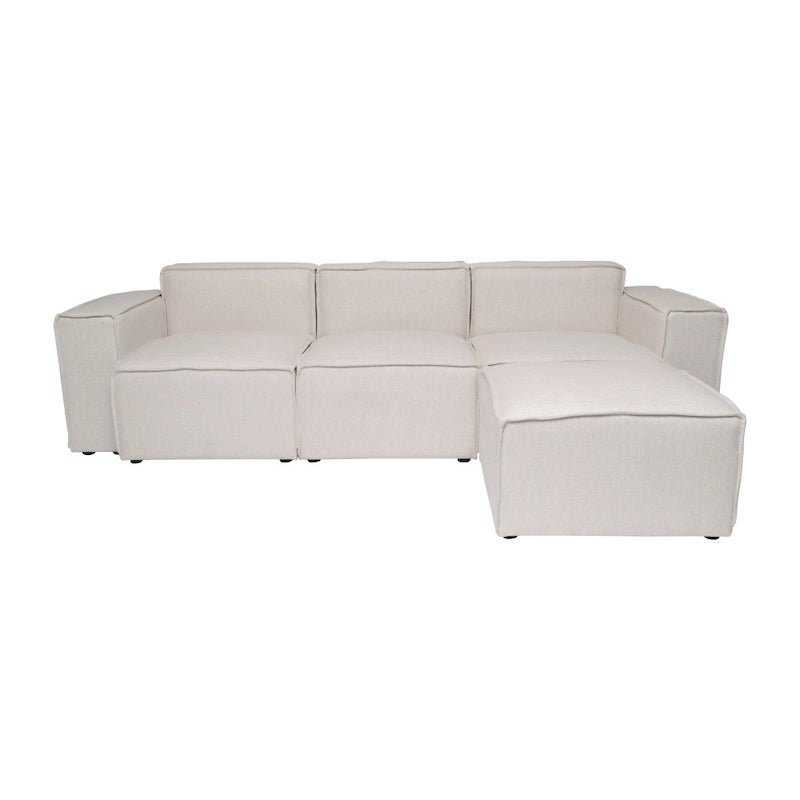 Divano componibile modulare contemporaneo a 4 pezzi con pouf