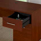 Scrivania per computer da ufficio da 152 cm con cassetti, finitura in legno, scrivania per ufficio a casa