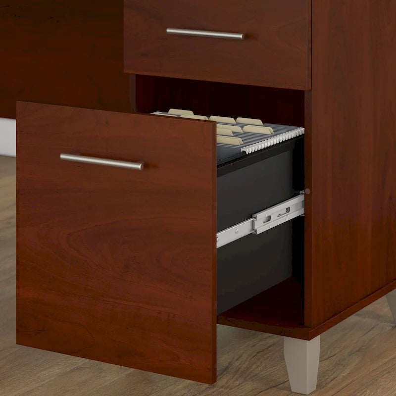 Scrivania per computer da ufficio da 152 cm con cassetti, finitura in legno, scrivania per ufficio a casa