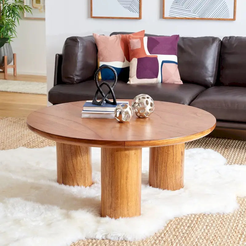 SAFAVIEH Heivi 3 Leg Round Coffee Table - 40 W x 40 D x 18 H - 40Wx40Dx18H