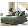 Divano Chaiselongue in Morbido Velluto a Coste Oversize, Lounge di Lusso con Seduta Profonda