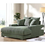 Divano Chaiselongue in Morbido Velluto a Coste Oversize, Lounge di Lusso con Seduta Profonda