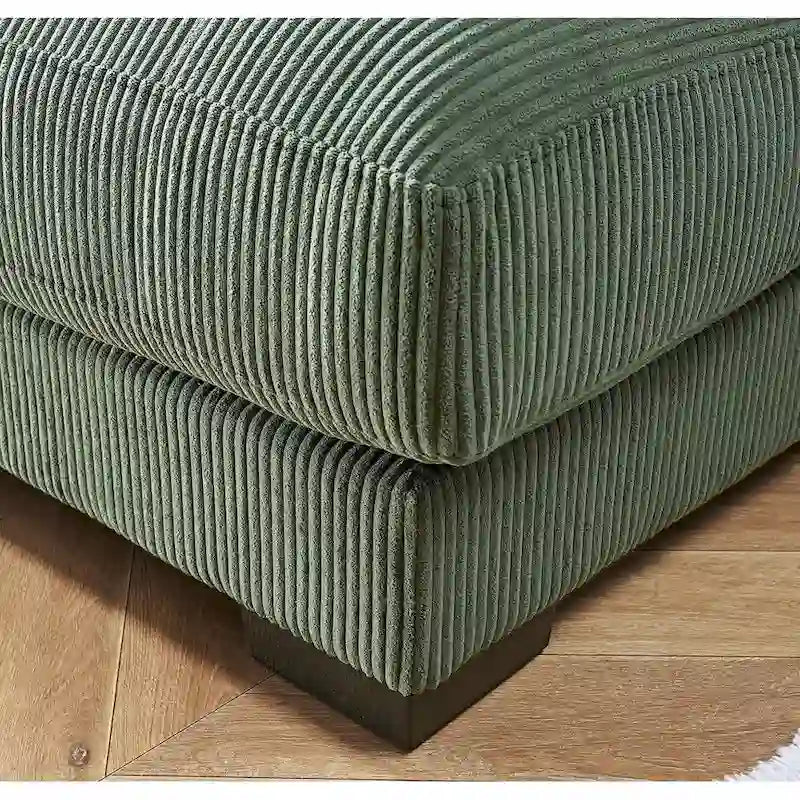Divano Chaiselongue in Morbido Velluto a Coste Oversize, Lounge di Lusso con Seduta Profonda