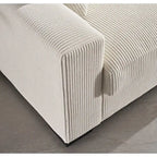 Divano Chaiselongue in Morbido Velluto a Coste Oversize, Lounge di Lusso con Seduta Profonda