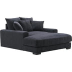 Divano Chaiselongue in Morbido Velluto a Coste Oversize, Lounge di Lusso con Seduta Profonda