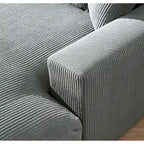 Divano Chaiselongue in Morbido Velluto a Coste Oversize, Lounge di Lusso con Seduta Profonda