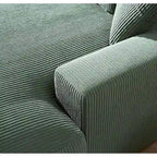 Divano Chaiselongue in Morbido Velluto a Coste Oversize, Lounge di Lusso con Seduta Profonda