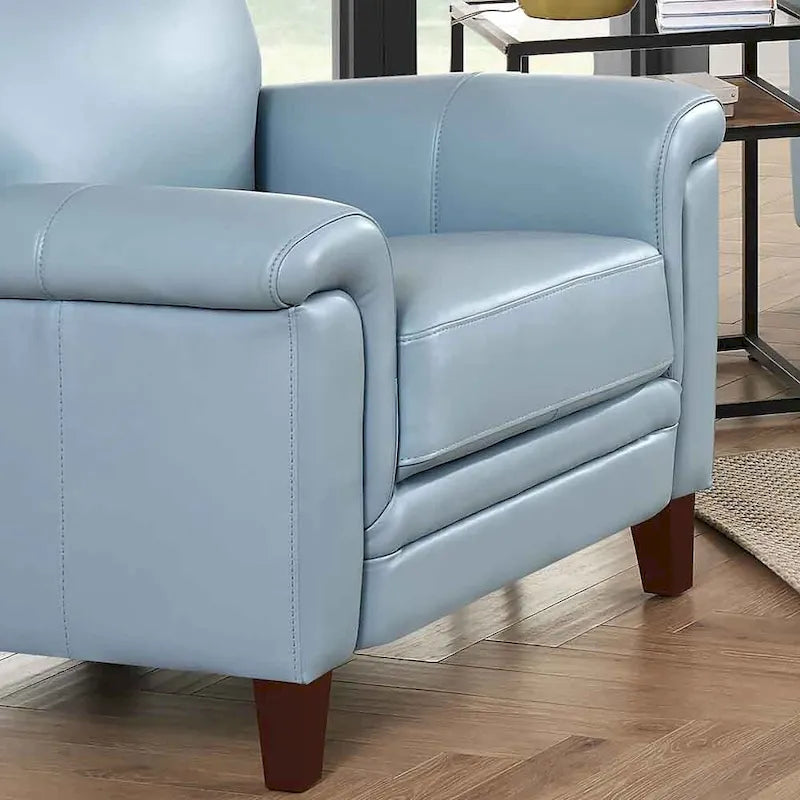 Poltrona d'accento in pelle pieno fiore con memory foam e seduta a molle, poltrona da soggiorno