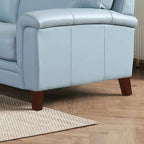 Poltrona d'accento in pelle pieno fiore con memory foam e seduta a molle, poltrona da soggiorno