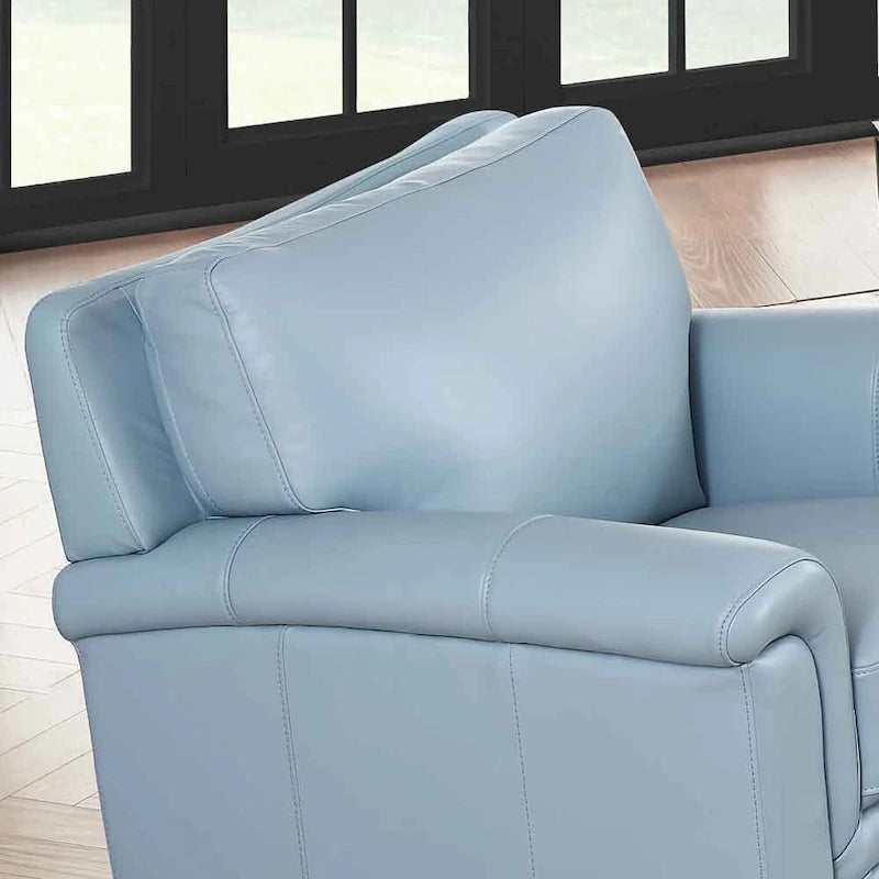 Poltrona d'accento in pelle pieno fiore con memory foam e seduta a molle, poltrona da soggiorno
