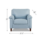 Poltrona d'accento in pelle pieno fiore con memory foam e seduta a molle, poltrona da soggiorno