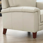 Poltrona d'accento in pelle pieno fiore con memory foam e seduta a molle, poltrona da soggiorno