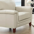 Poltrona d'accento in pelle pieno fiore con memory foam e seduta a molle, poltrona da soggiorno