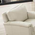 Poltrona d'accento in pelle pieno fiore con memory foam e seduta a molle, poltrona da soggiorno