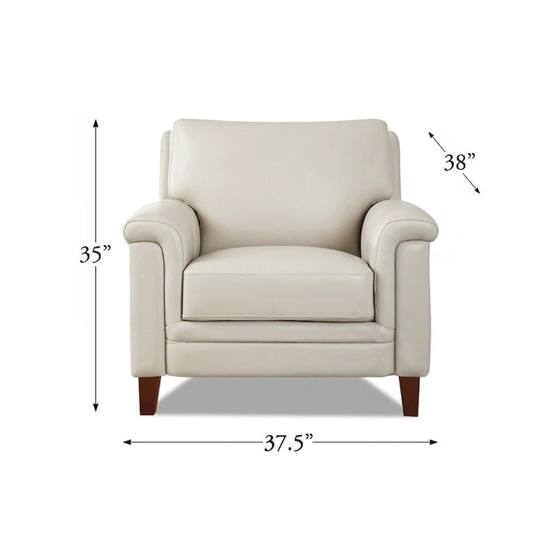 Poltrona d'accento in pelle pieno fiore con memory foam e seduta a molle, poltrona da soggiorno